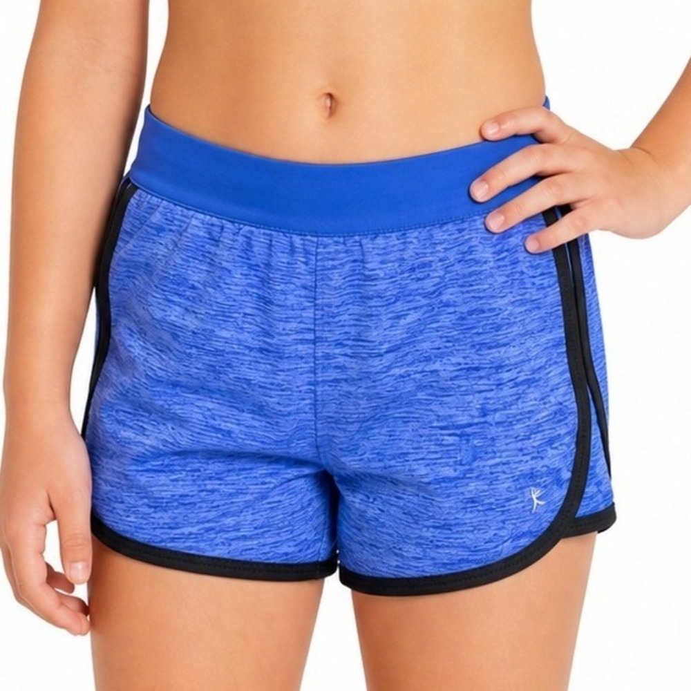 Danskin Now Athletic Shorts‎ Kids Small 4-6 Blue Dri-More Heathered Sporty Liner